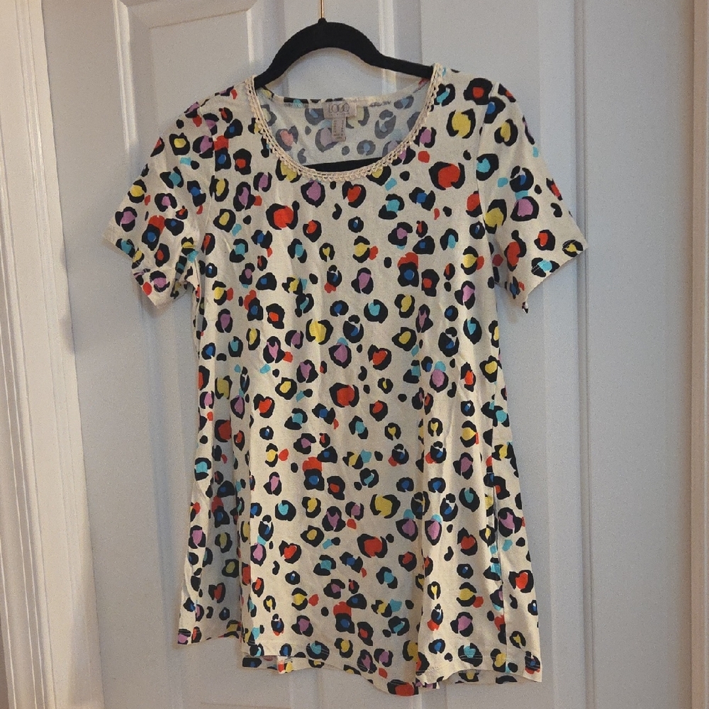 LOGO by Lori Goldstein Multicolor Abstract Print Top Small